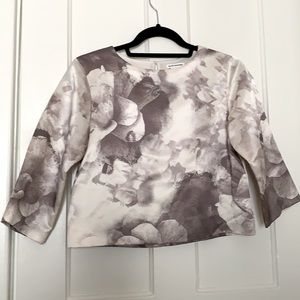 Club Monaco floral silk satin top size XS